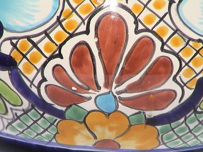 Multicolor Talavera Ceramic Pot Close-Up