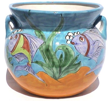 Medium Sea Fish Talavera Ceramic Pot