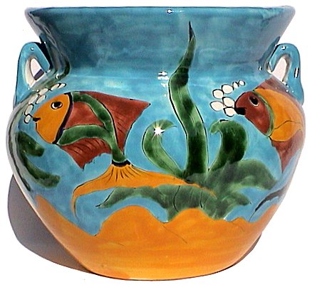 Big Sea Fish Talavera Ceramic Pot