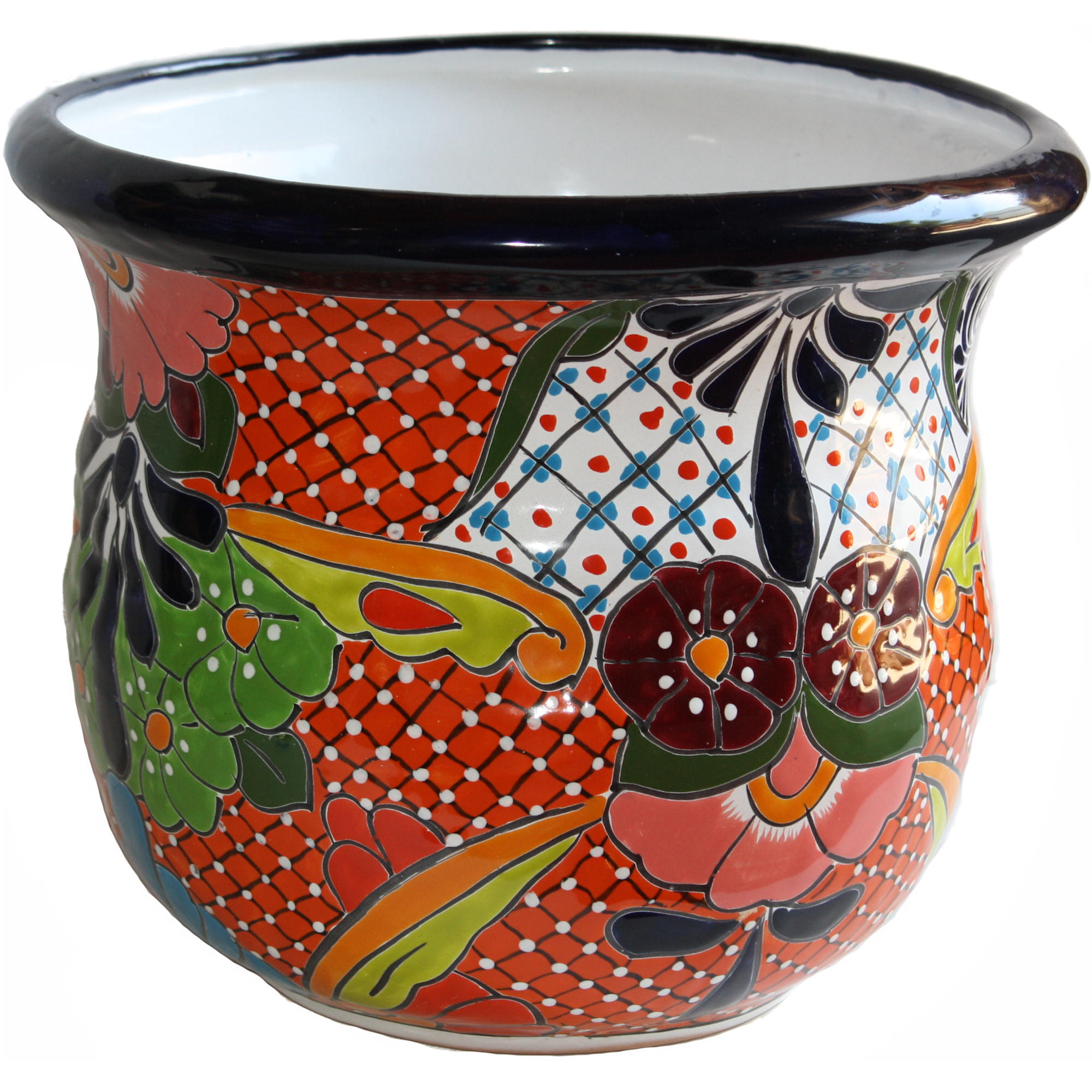 TalaMex Azteca Mexican Colors Talavera Ceramic Garden Pot