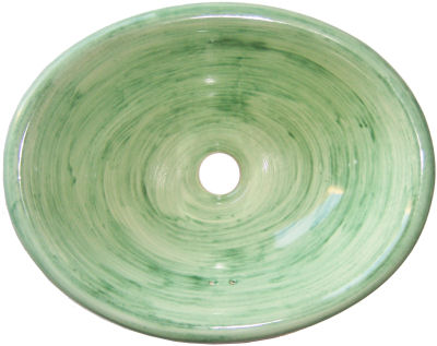 Small Washed Green Talavera Ceramic Sink