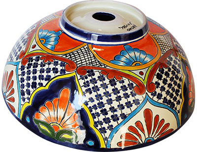 TalaMex Small Azalea Ceramic Talavera Mexican Vessel Sink Details