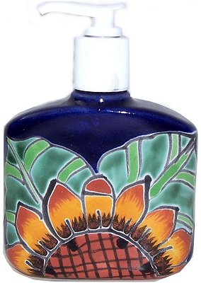 Sunflower Talavera Soap Container