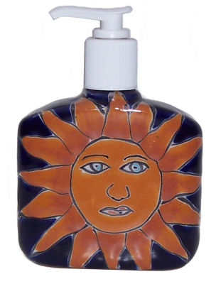 Sun Talavera Soap Container