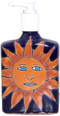 Sun Talavera Soap Container