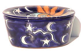 Sun and Moon Talavera Soap Dish Close-Up