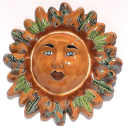 Medium-Sized Desert Talavera Ceramic Sun Face