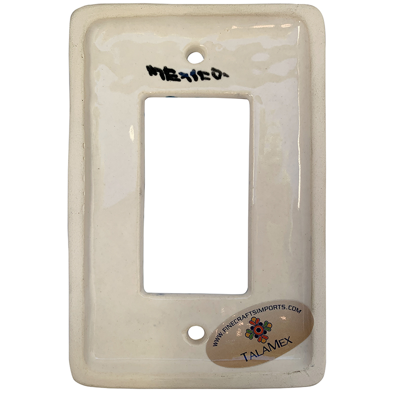 TalaMex Lily GFI/Rocker Mexican Talavera Ceramic Switch Plate Details