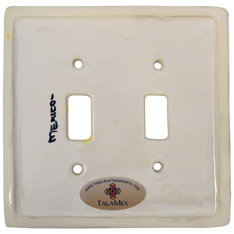 TalaMex Canary Double Toggle Mexican Talavera Ceramic Switch Plate Details
