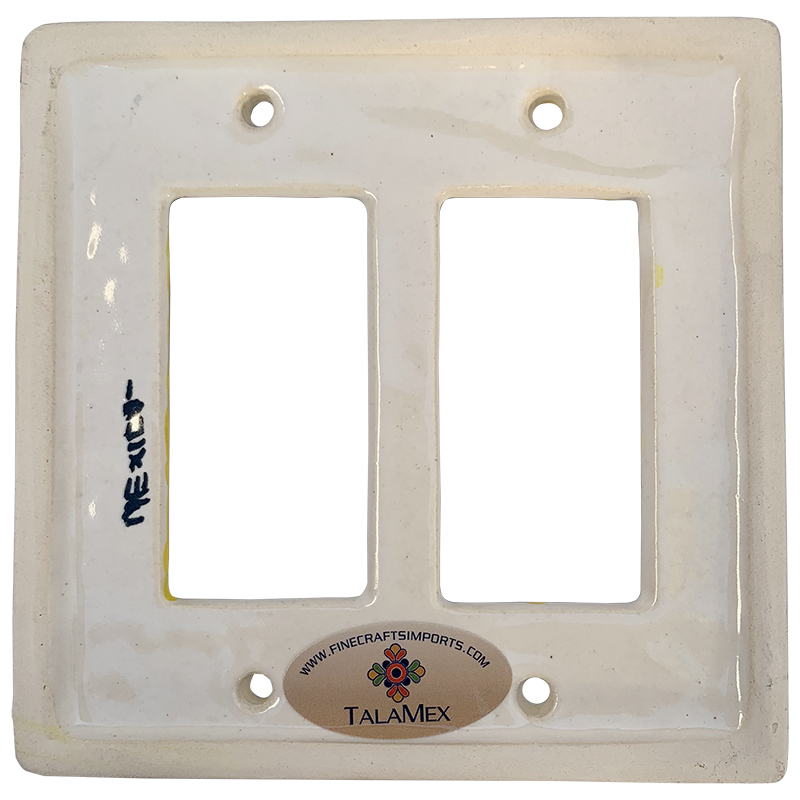 TalaMex Canary Double GFI/Rocker Mexican Talavera Ceramic Switch Plate Details