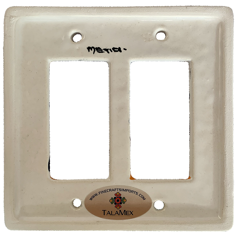 TalaMex Rainbow Double GFI/Rocker Mexican Talavera Ceramic Switch Plate Details