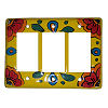 TalaMex Canary Triple GFI/Rocker Mexican Talavera Ceramic Switch Plate
