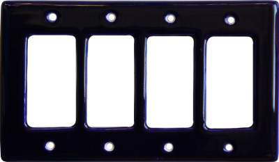 TalaMex Blue Talavera Quadruple Decora Switch Plate