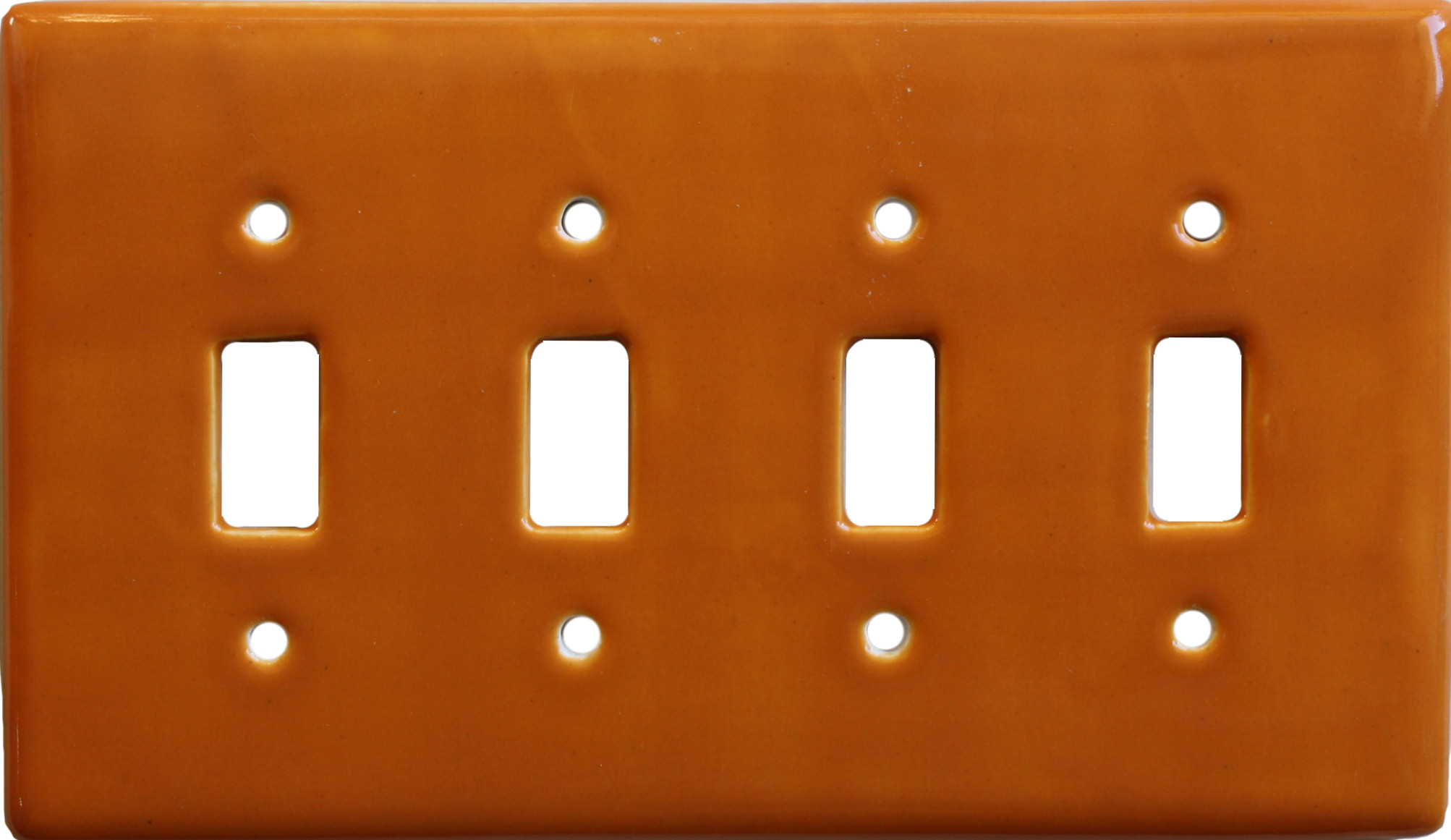 TalaMex Yellow Quadruple Toggle Mexican Talavera Ceramic Switch Plate
