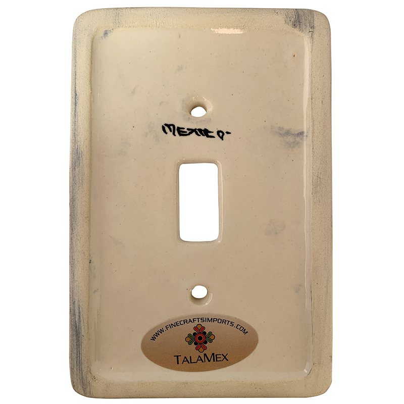 TalaMex Lily Single Toggle Mexican Talavera Ceramic Switch Plate Details