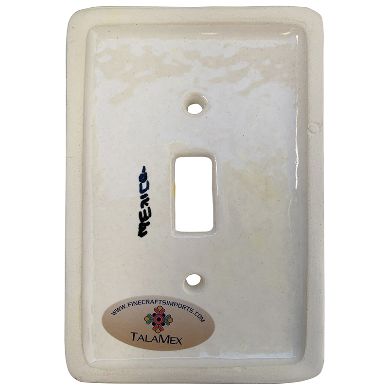 TalaMex Canary Single Toggle Mexican Talavera Ceramic Switch Plate Details
