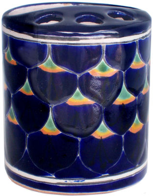 Blue Peacock Toothbrush Holder
