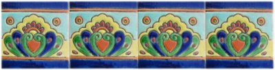 Alhambra Royal Talavera Mexican Tile Close-Up
