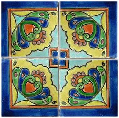 Alhambra Royal Corner Mexican Tile Close-Up