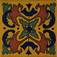 TalaMex Yellow Butterfly Talavera Mexican Tile