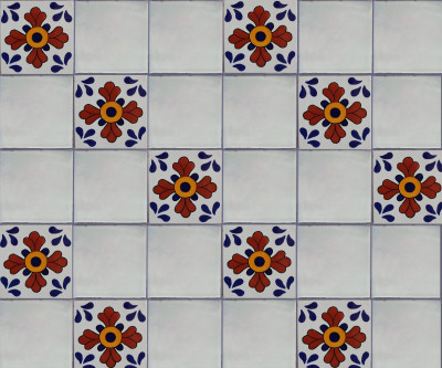 TalaMex Blue Seville Talavera Mexican Tile Close-Up