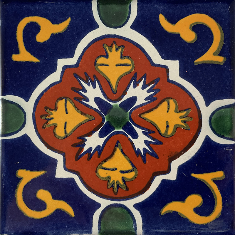 TalaMex Blue Granada Talavera Mexican Tile 