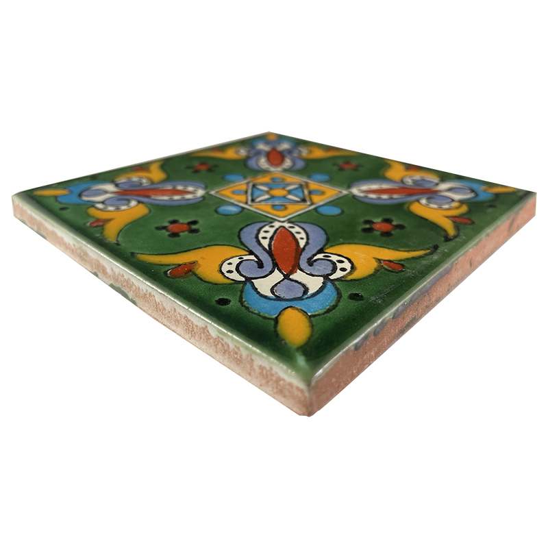 TalaMex Green Oasis Talavera Mexican Tile Close-Up