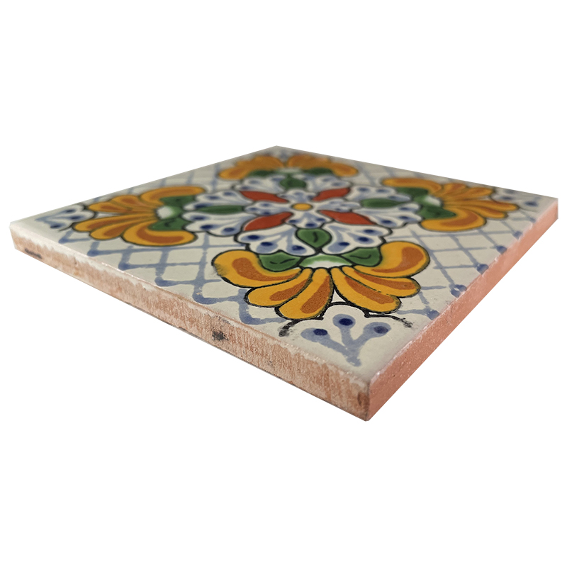 TalaMex Blossom Talavera Mexican Tile  Close-Up