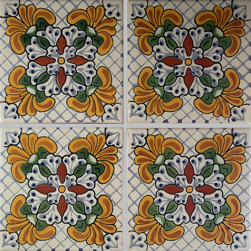 TalaMex Blossom Talavera Mexican Tile  Details