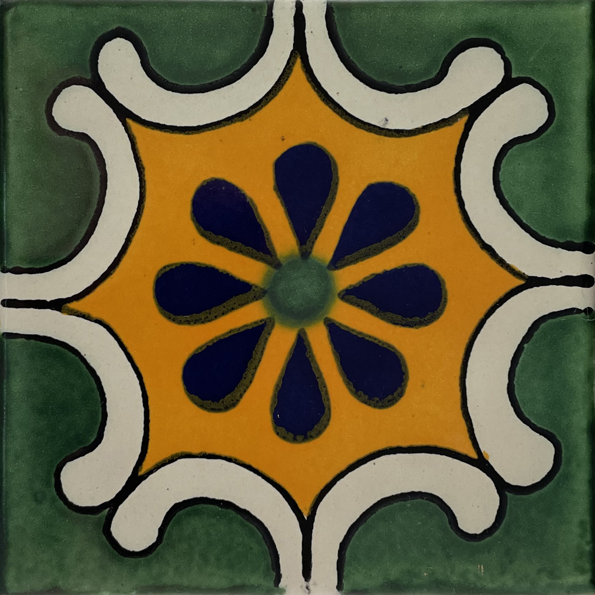 TalaMex Arab Green Talavera Mexican Tile