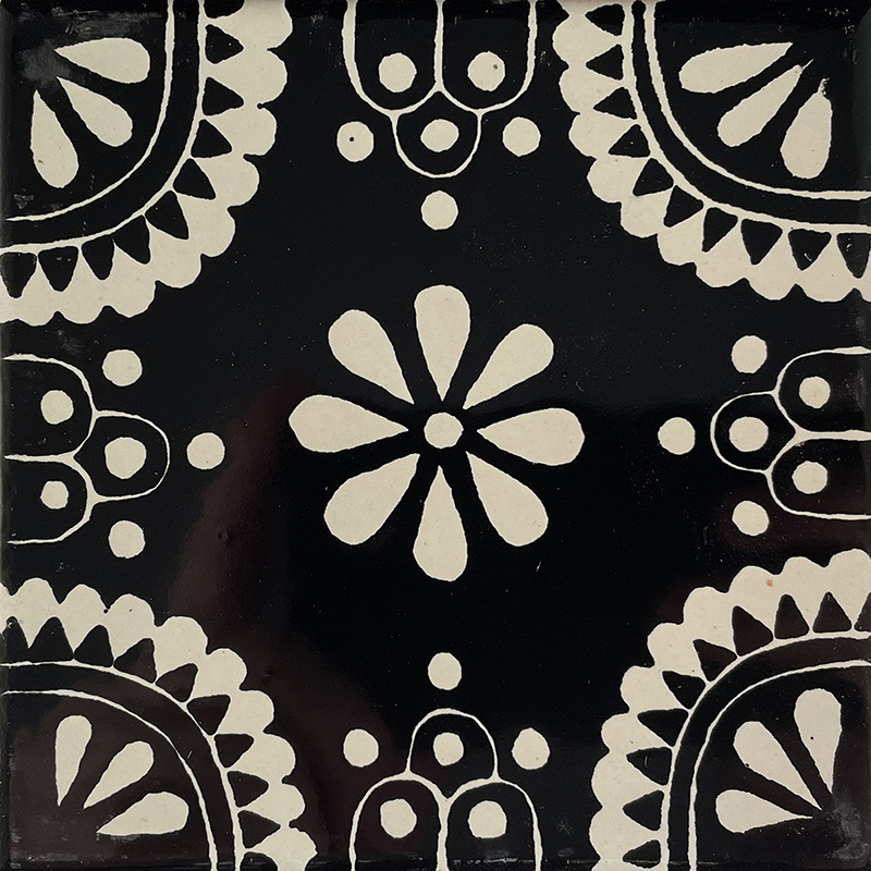 White/Black Madrid Talavera Mexican Tile