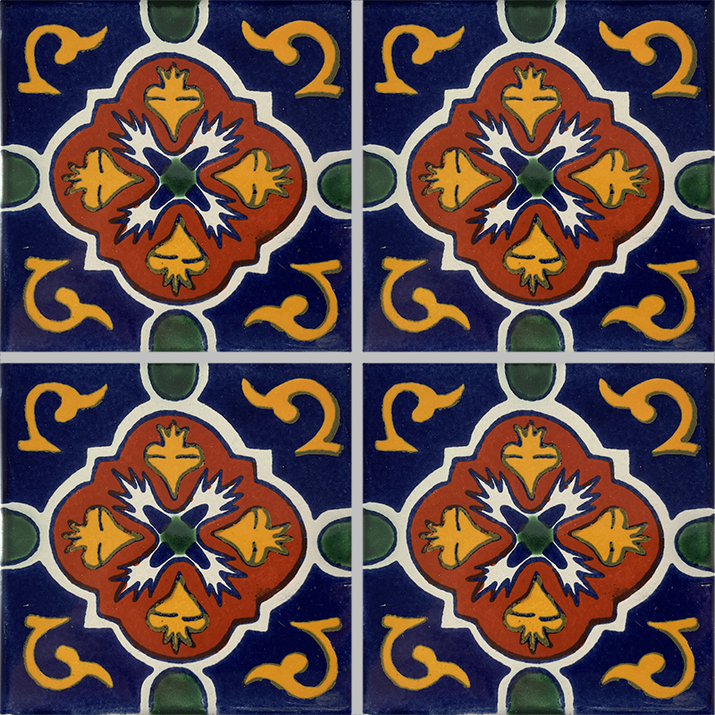 TalaMex Blue Granada Talavera Mexican Tile Details