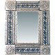 TalaMex Small Silver Caracol Tile Talavera Tin Mirror