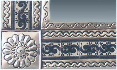 TalaMex Small Silver Caracol Tile Talavera Tin Mirror Close-Up