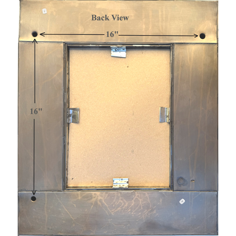 TalaMex Small Brown Sunflower Tile Talavera Tin Mirror Details