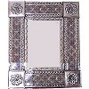 TalaMex Small Silver Gerona Tile Talavera Tin Mirror