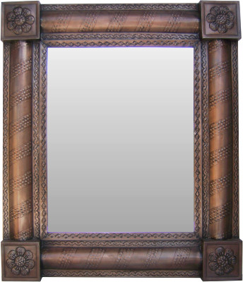 Small Metallic Brown Tin Mirror