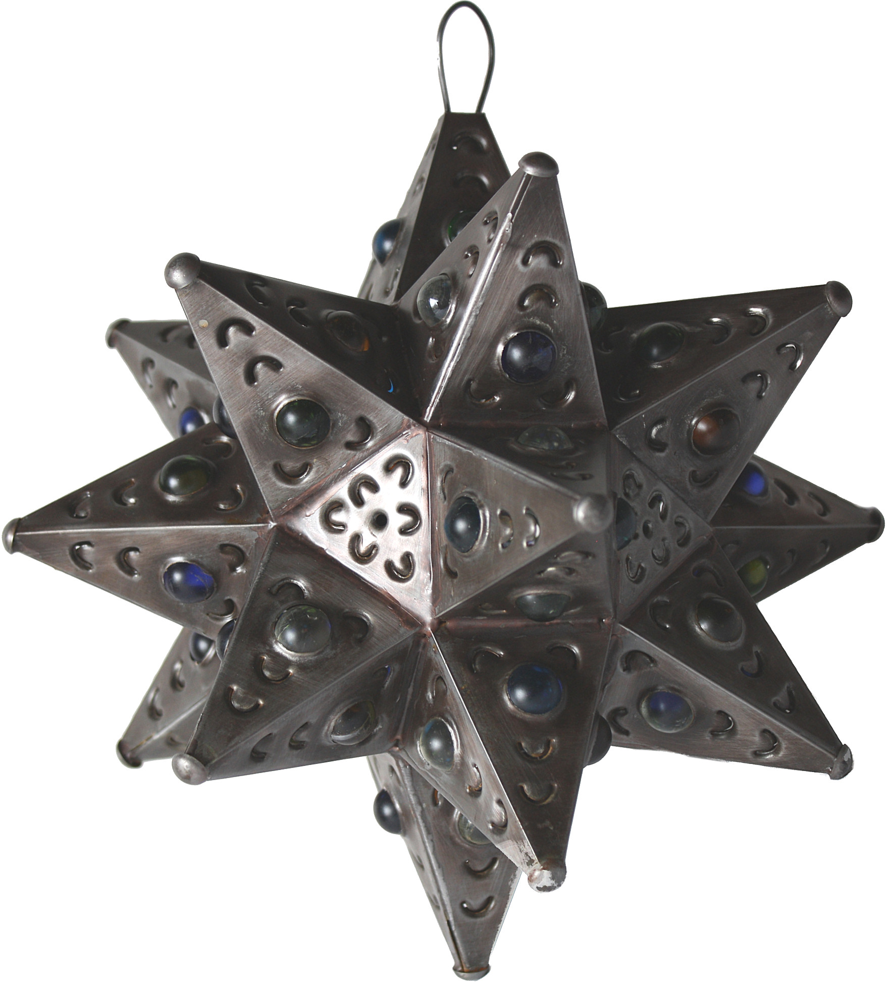 Small Antique Tin Star Chandelier