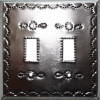 Double Toggle Silver Tin Switchplate