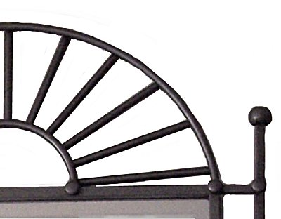Half Moon Beveled Silver Wrought Iron Mirror Details