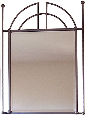 Pioneer Beveled Silver Wrought Iron Mirror