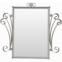 Butterfly Beveled Silver Wrought Iron Mirror