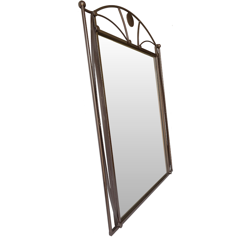 Dome Beveled Wrought Iron Mirror Close-Up