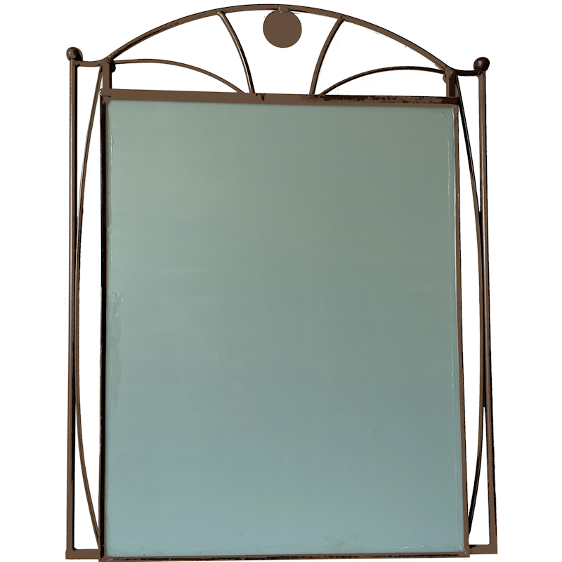Dome Beveled Wrought Iron Mirror Details